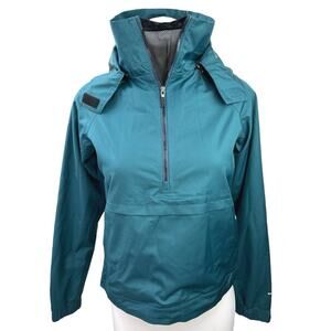 Hi-Tec Teal Blue Outdoor Hiking Camping Half Zip Anorak Windbreaker Jacket Sz S